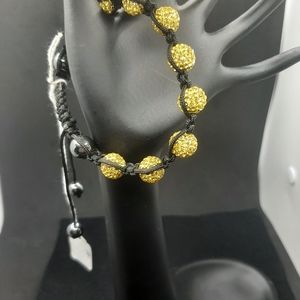 Hematite and Shamballa Sworovski Elements Bracelet Unisex New